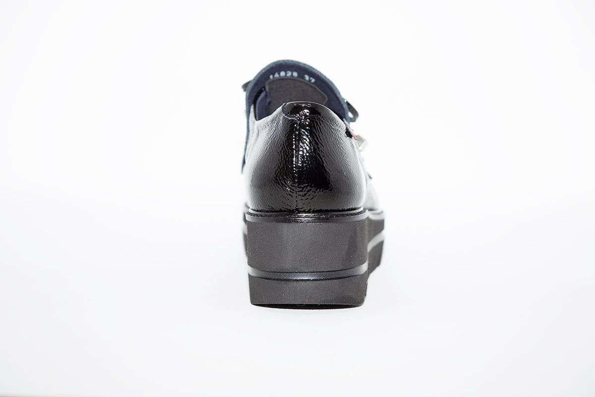 CALLAGHAN - 14828 SLIP-ON CASUAL WEDGE SHOE - BLACK PATENT