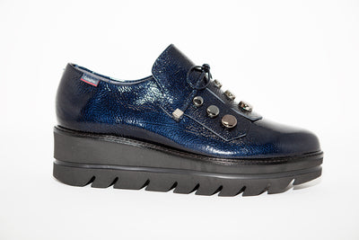 CALLAGHAN - 14828 SLIP-ON CASUAL WEDGE SHOE - NAVY PATENT
