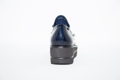 CALLAGHAN - 14828 SLIP-ON CASUAL WEDGE SHOE - NAVY PATENT