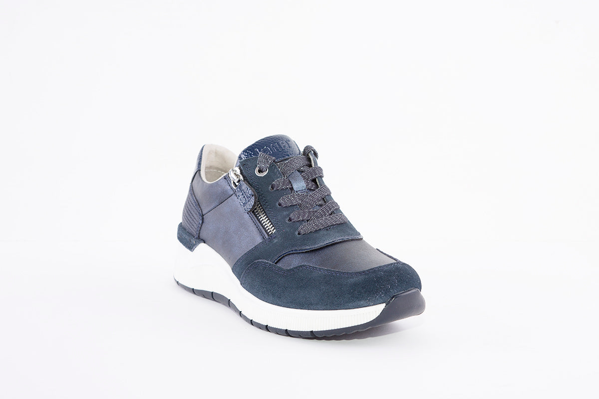 JANA - 23721-805 LACED FASHION SHOE WITH ZIP - NAVY