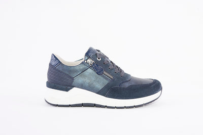 JANA - 23721-805 LACED FASHION SHOE WITH ZIP - NAVY