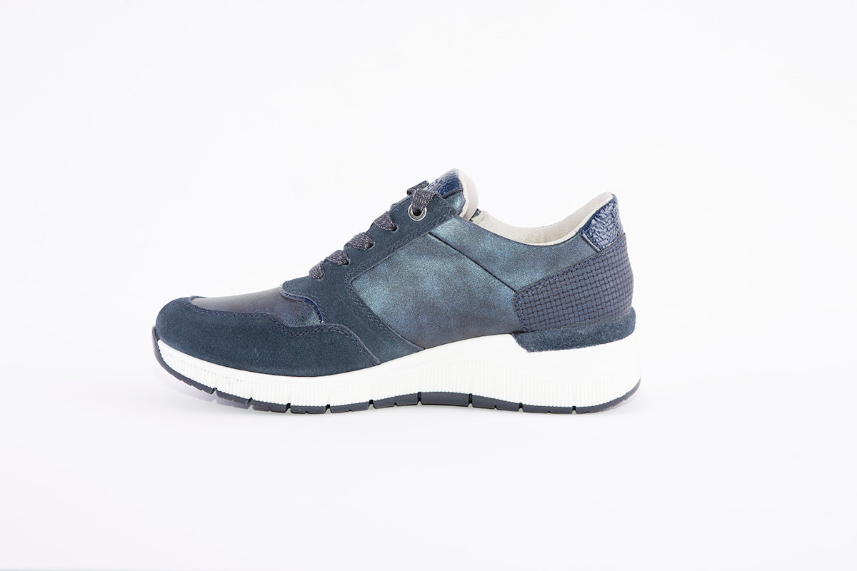 JANA - 23721-805 LACED FASHION SHOE WITH ZIP - NAVY
