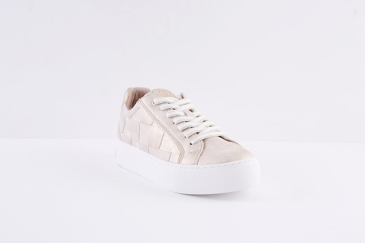 MARCO TOZZI - 23702-447 LACED FASHION SHOE WITH ZIP - GOLD METALLIC