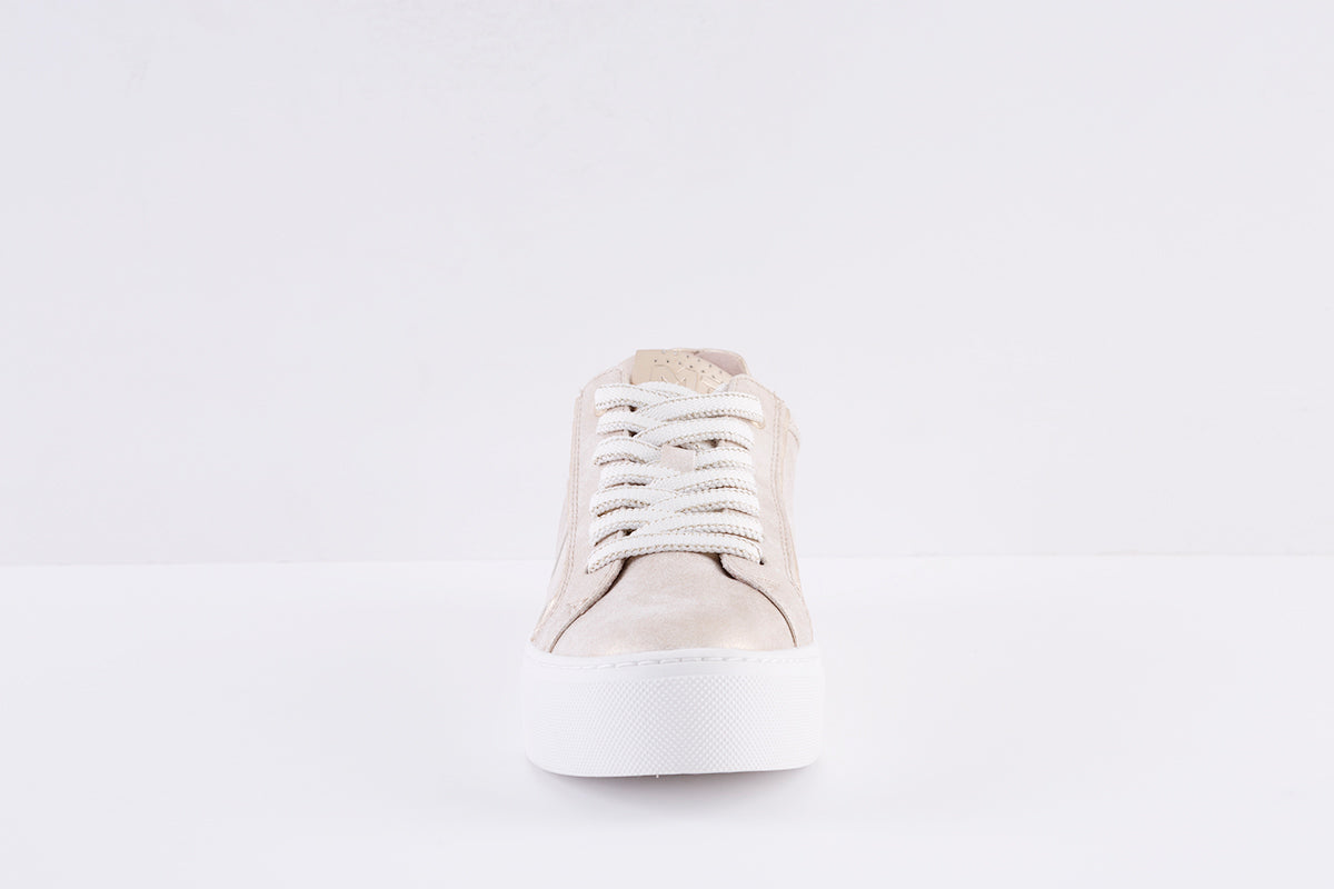 MARCO TOZZI - 23702-447 LACED FASHION SHOE WITH ZIP - GOLD METALLIC