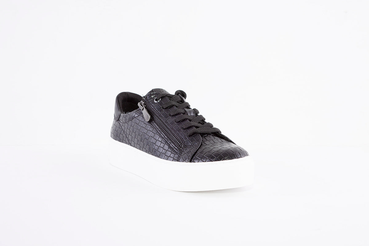 MARCO TOZZI - 23764-053 LACED FASHION SHOE WITH SIDE ZIP - BLACK