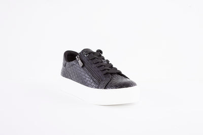 MARCO TOZZI - 23764-053 LACED FASHION SHOE WITH SIDE ZIP - BLACK