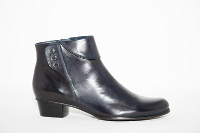 REGARDE LE CIEL - STEFANY-186 LOW HEEL ANKLE BOOT - NAVY