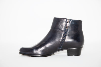 REGARDE LE CIEL - STEFANY-186 LOW HEEL ANKLE BOOT - NAVY