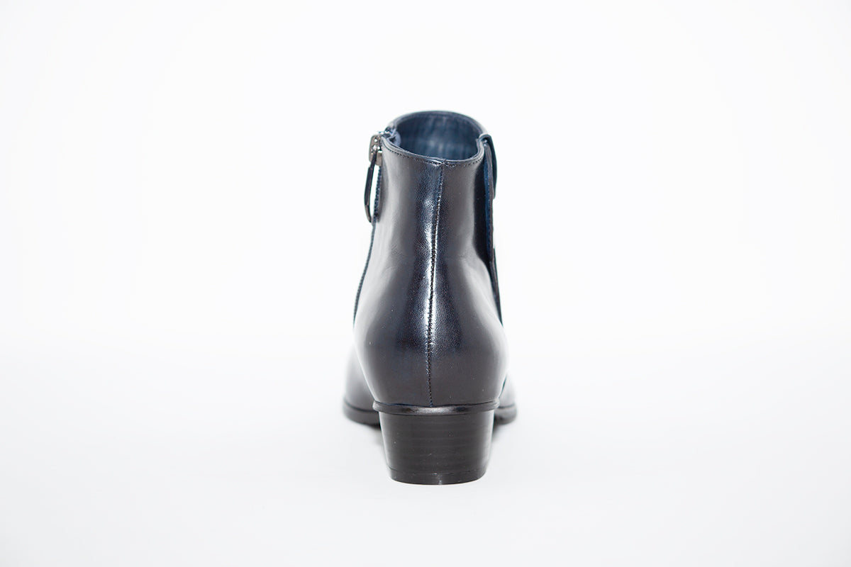 REGARDE LE CIEL - STEFANY-186 LOW HEEL ANKLE BOOT - NAVY