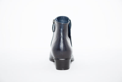 REGARDE LE CIEL - STEFANY-186 LOW HEEL ANKLE BOOT - NAVY