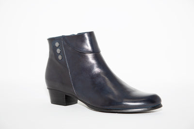 REGARDE LE CIEL - STEFANY-186 LOW HEEL ANKLE BOOT - NAVY