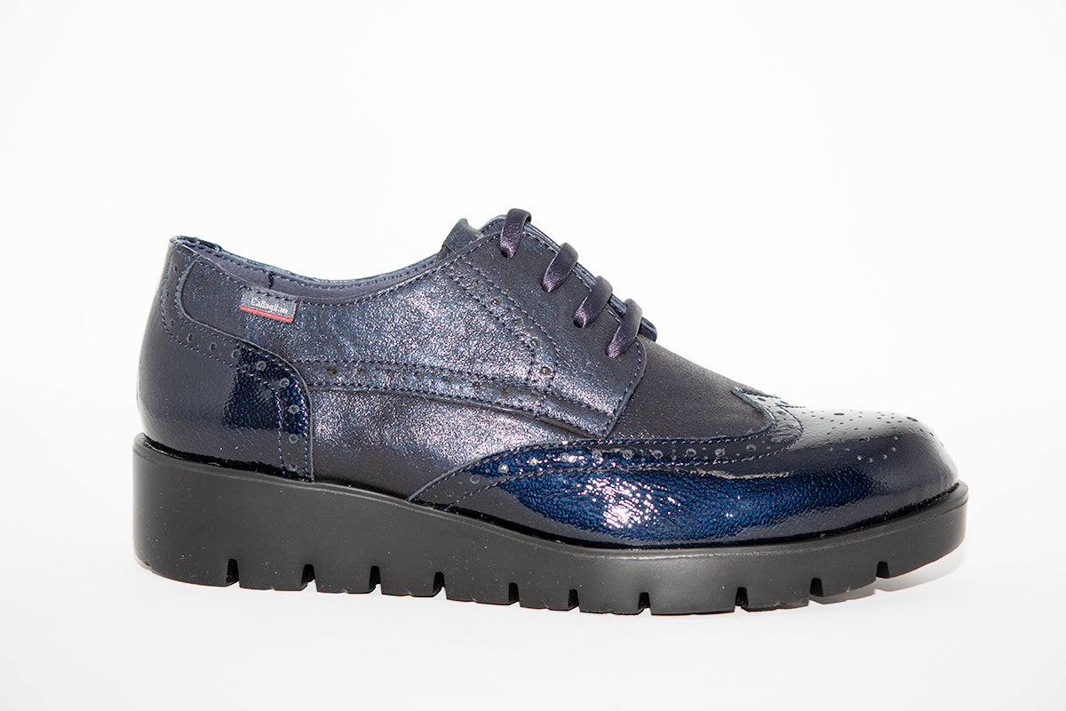 CALLAGHAN - 89813 LACED WEDGE COMFORT SHOE - NAVY