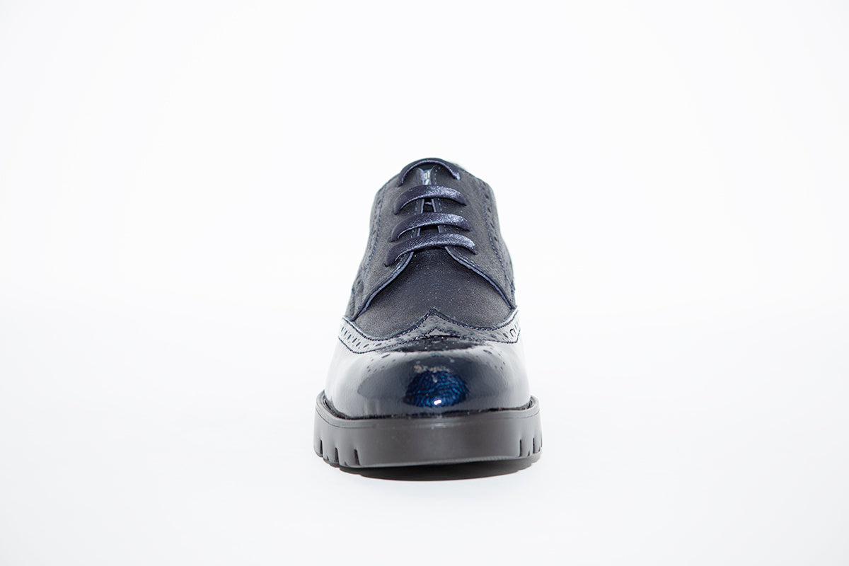 CALLAGHAN - 89813 LACED WEDGE COMFORT SHOE - NAVY
