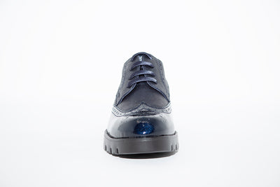 CALLAGHAN - 89813 LACED WEDGE COMFORT SHOE - NAVY