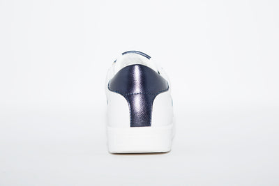 MARCO TOZZI - LACED TRAINER - WHITE/NAVY