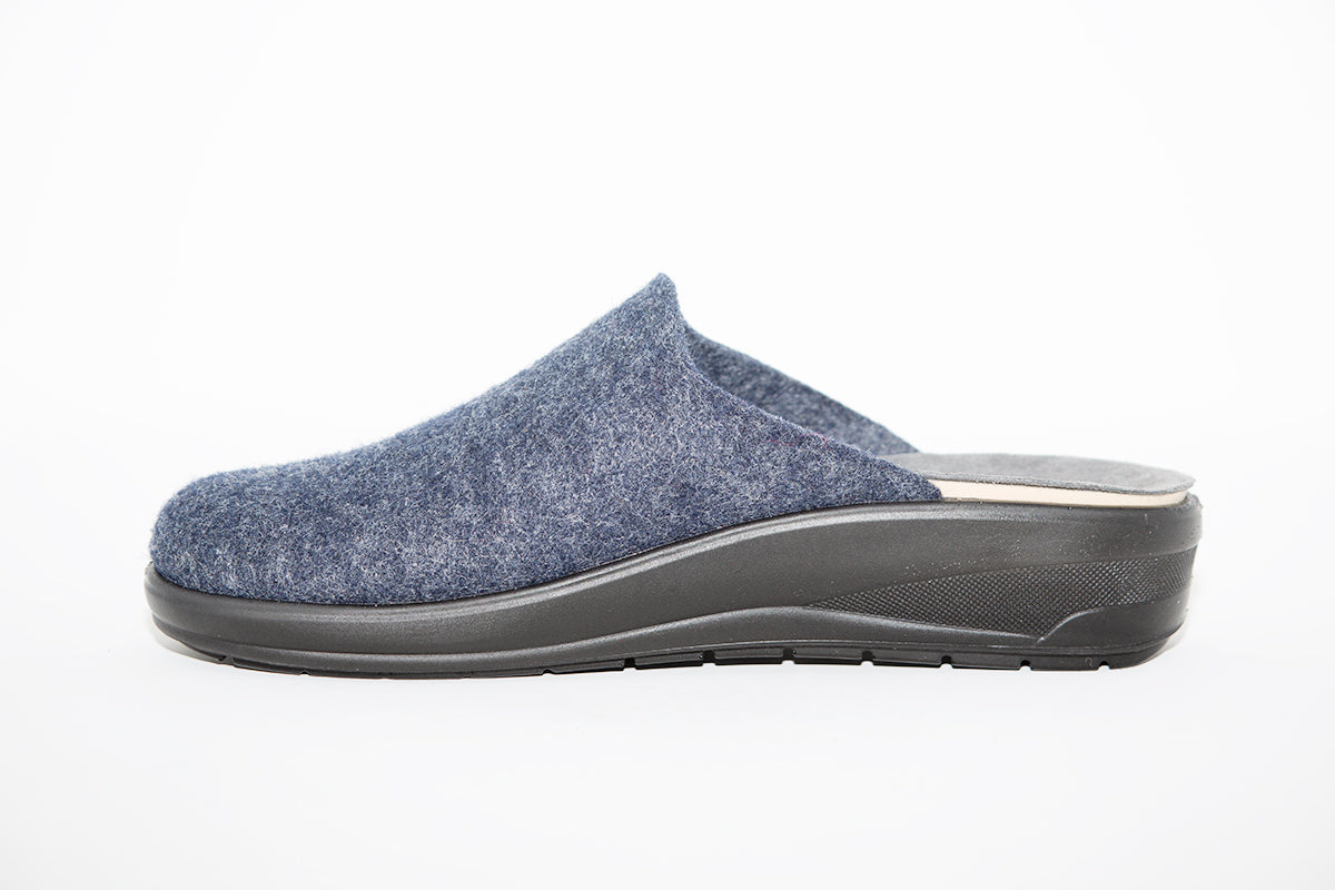 ROHDE - 6162 Navy Wedge Mule Slipper