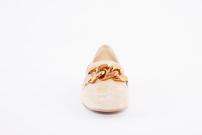 MARIAN - 25306 FLAT LOAFER WITH CHAIN DETAIL - BEIGE SUEDE