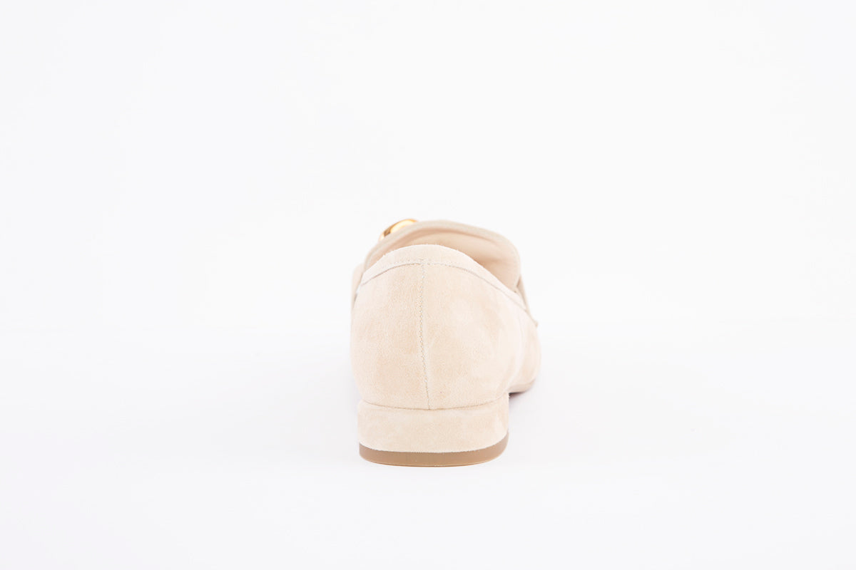 MARIAN - 25306 FLAT LOAFER WITH CHAIN DETAIL - BEIGE SUEDE