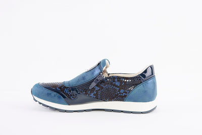 SUSST - DIZZY22 FLAT TWIN ZIP FASHION SHOE - NAVY