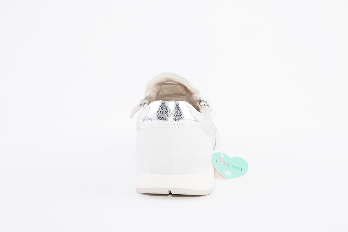 SUSST - DIZZY22 FLAT TWIN ZIP FASHION SHOE - SILVER