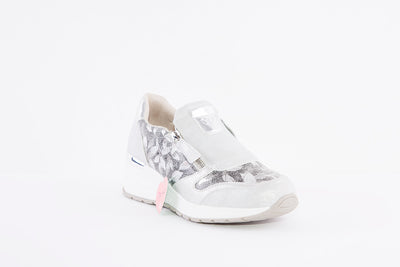 Susst Bonnie22 Silver Medium Wedge Twin Zip Casual Shoe