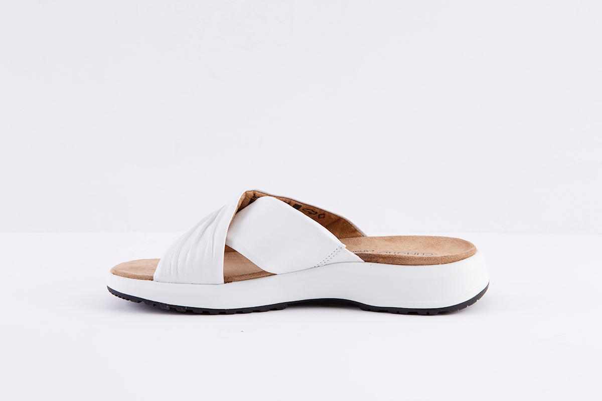 CAPRICE - 27206-160 FLAT FASHION MULE - WHITE