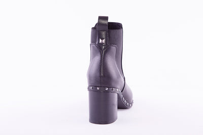 ALPE - 4345 MEDIUM HEEL CHELSEA BOOT - BLACK LEATHER
