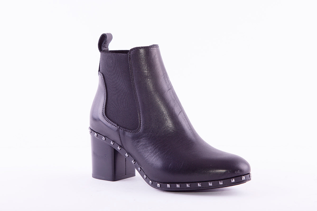 ALPE - 4345 MEDIUM HEEL CHELSEA BOOT - BLACK LEATHER