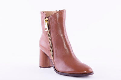 MARCO MOREO - G642 ZIP ANKLE BOOT - TAN LEATHER