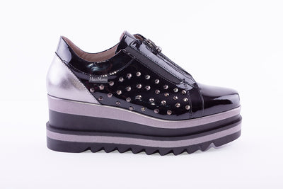 MARCO MOREO - L195 WEDGE FASHION SHOE - BLACK PATENT
