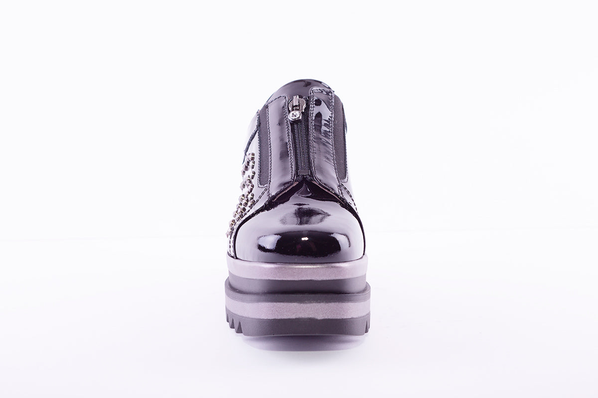 MARCO MOREO - L195 WEDGE FASHION SHOE - BLACK PATENT