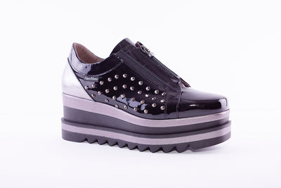 MARCO MOREO - L195 WEDGE FASHION SHOE - BLACK PATENT