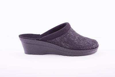 ROHDE - 2455 Black Wedge Mule Slipper