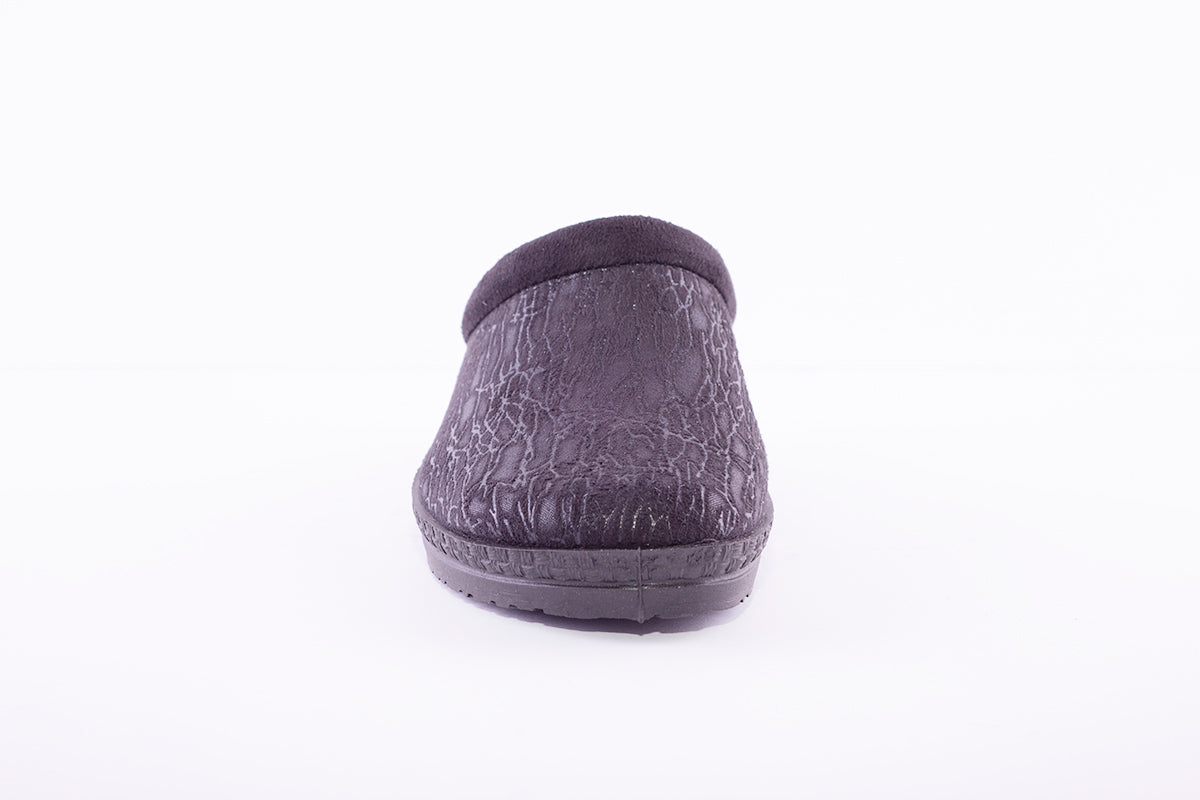 ROHDE - 2455 Black Wedge Mule Slipper