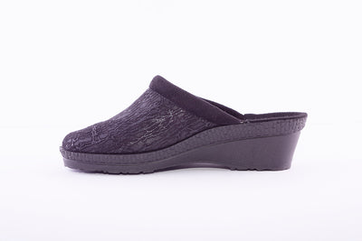 ROHDE - 2455 Black Wedge Mule Slipper