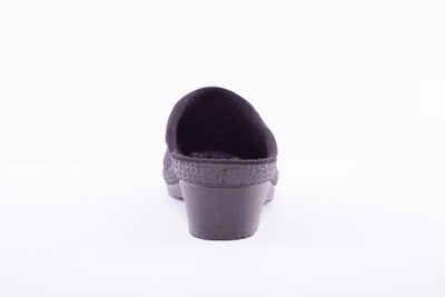 ROHDE - 2455 Black Wedge Mule Slipper