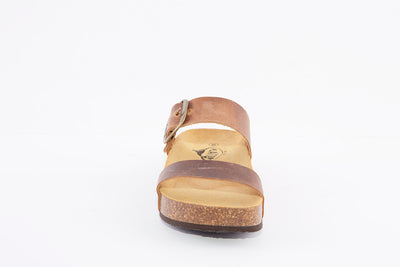 PLAKTON - 343004 FLAT BUCKLE MULE - BROWN NUBUCK