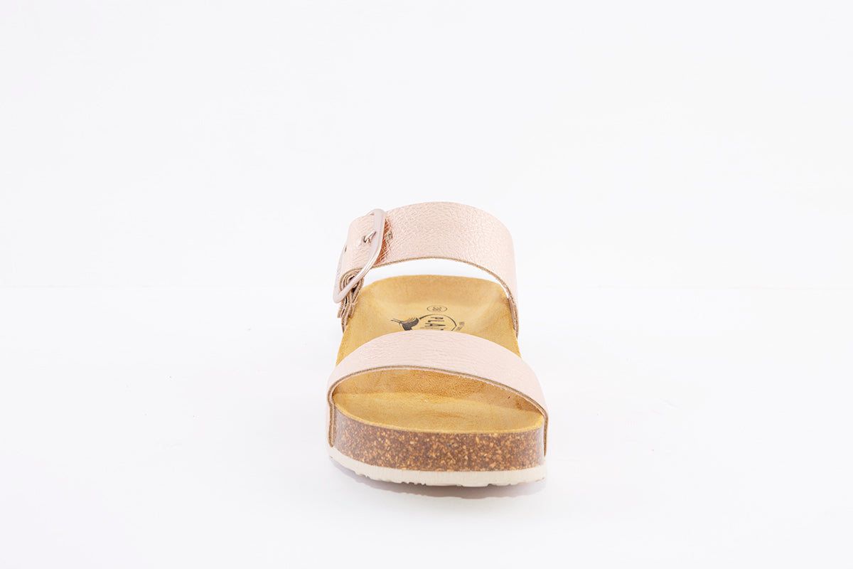PLAKTON - 343004 FLAT BUCKLE MULE - ROSE GOLD