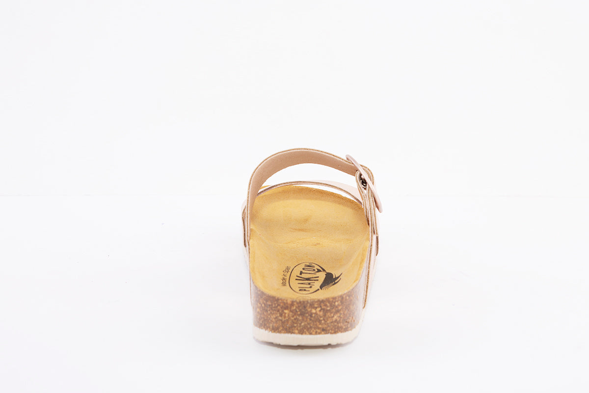 PLAKTON - 343004 FLAT BUCKLE MULE - ROSE GOLD