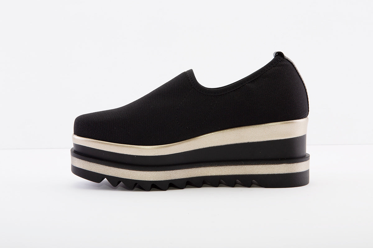 MARCO MOREO - G470 SLIP-ON WEDGE SHOE - BLACK/ GLITTER