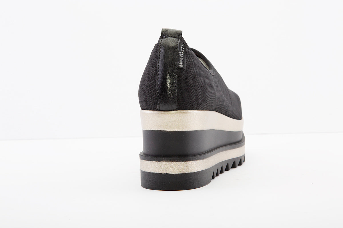 MARCO MOREO - G470 SLIP-ON WEDGE SHOE - BLACK/ GLITTER