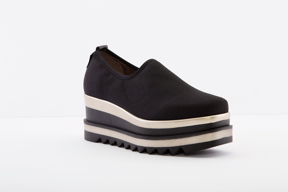 MARCO MOREO - G470 SLIP-ON WEDGE SHOE - BLACK/ GLITTER