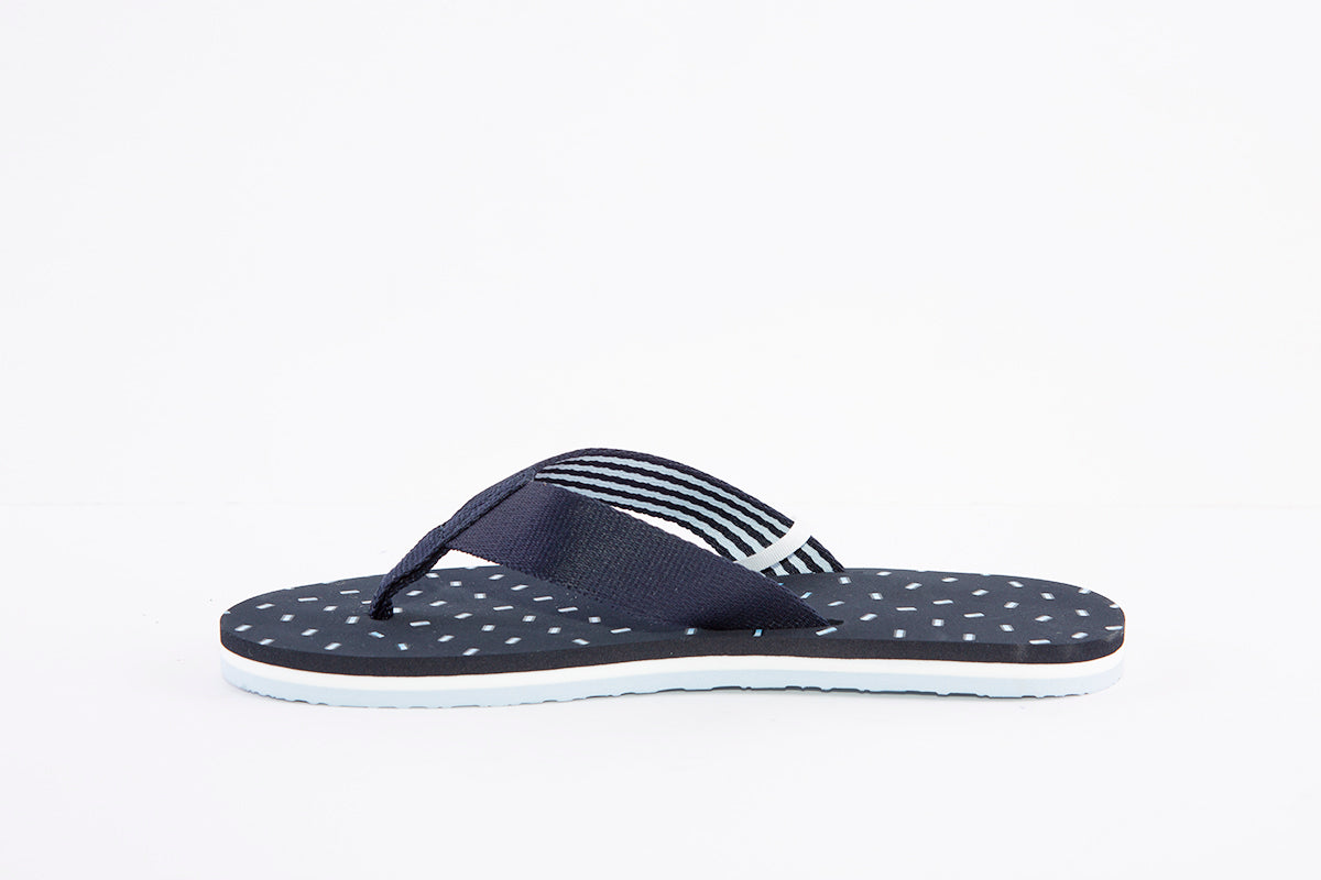 TOMMY HILFIGER -  FLAGS FLAT TOE-POST MULE - NAVY