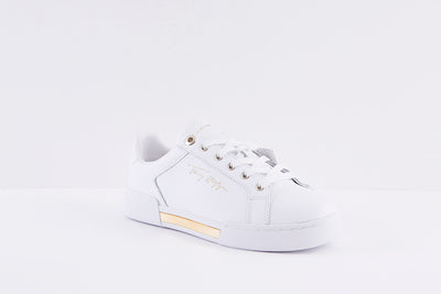 TOMMY HILFIGER - FW0FW06454 ELEVATED FLAT LACED SHOE - WHITE