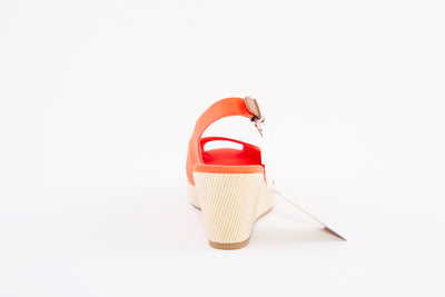 TOMMY HILFIGER -  ICONIC ELBA-WEDGE SANDAL - CORAL