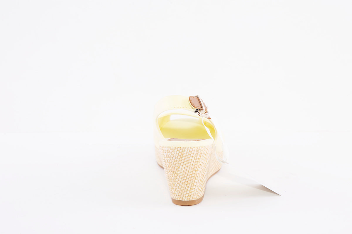 TOMMY HILFIGER - ICONIC ELBA-WEDGE SANDAL - LEMON