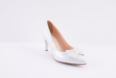 BIOECO - 6298 HIGH HEEL COURT SHOE - SILVER