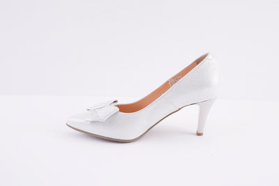 BIOECO - 6298 HIGH HEEL COURT SHOE - SILVER