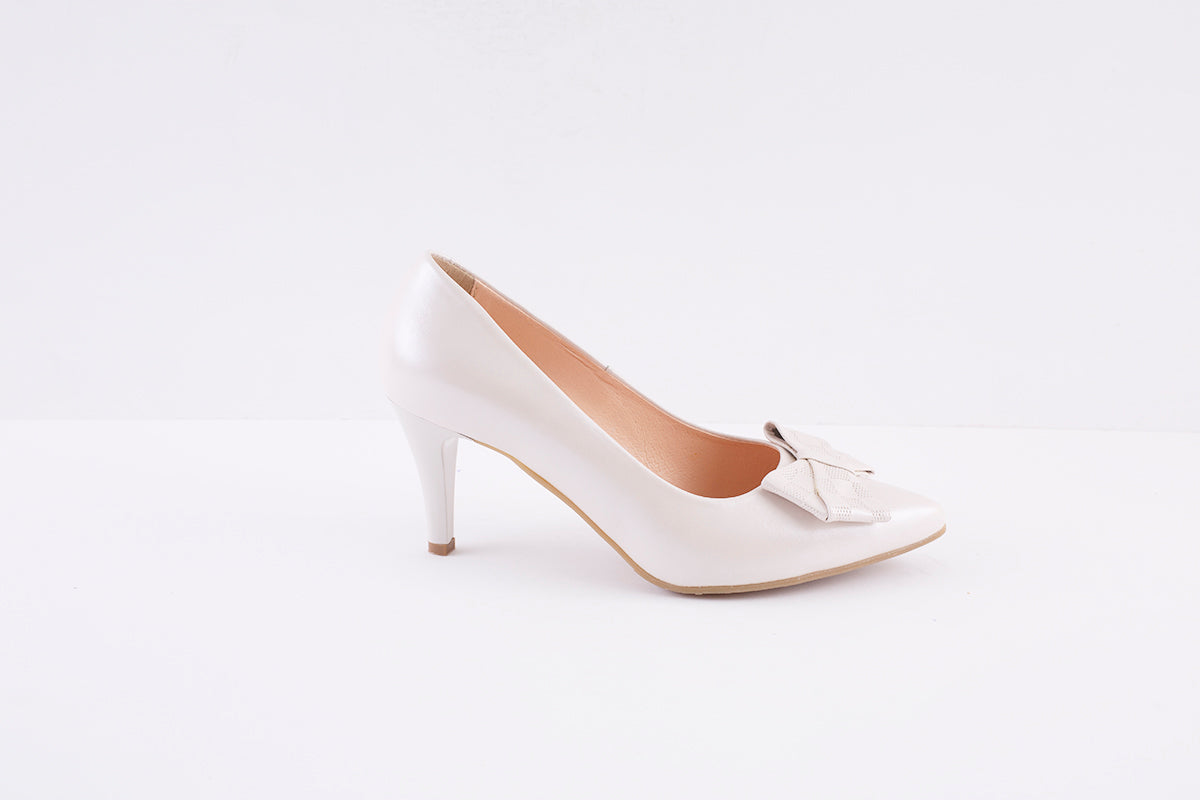 BIOECO - 6298 HIGH HEEL COURT SHOE - BEIGE