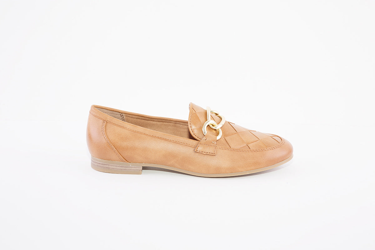 MARCO TOZZI - 24209-310 LOW HEEL FASHION SLIP-ON SHOE - TAN